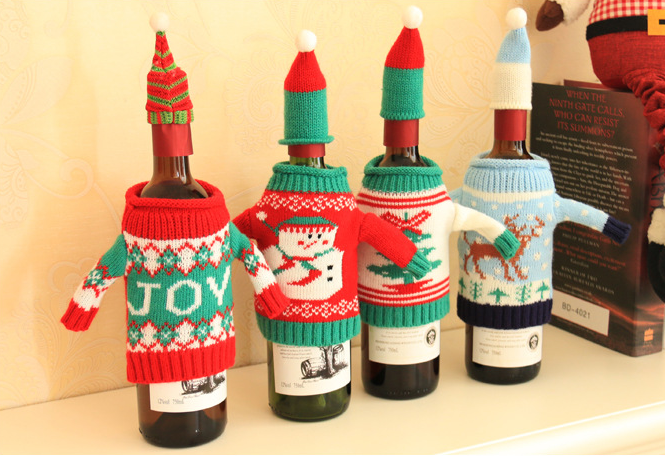 Knitted Christmas Bottle Sweater